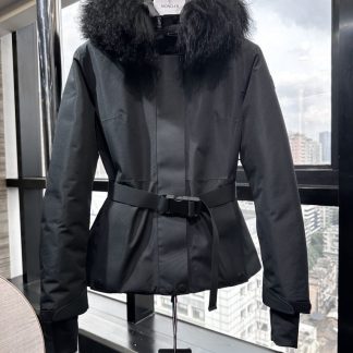 Replica Moncler Laplance GORE-TEX Shearling-Trimmed Hooded Down Ski Jacket Women Black