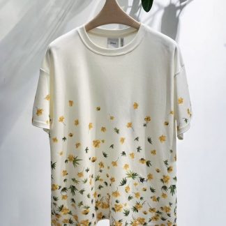 Dior Floral Print Round Neck T-Shirt
