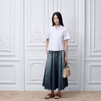 Dior High Waist A-Line Denim Skirt