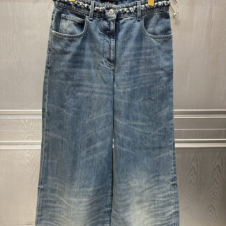 Replica Chanel Vintage Washed Denim Wide-leg Pants