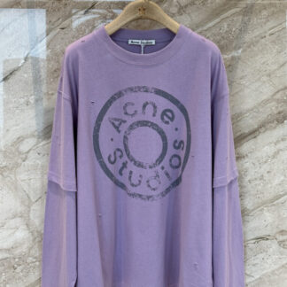 Acne Studios Lilac Purple Two-Piece Illusion Long-Sleeve T-Shirt