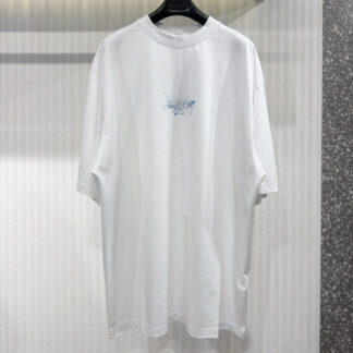Balenciaga 26 Gothic Letter Round Neck Short Sleeve Black