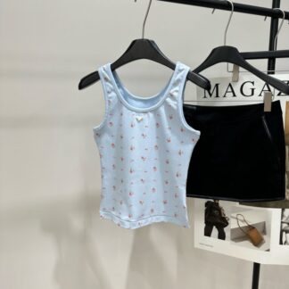 Prada Floral Triangle Logo Vest For Women